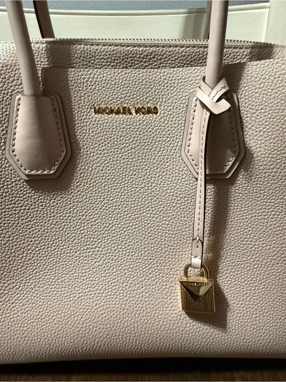 Michael Kors Blush Pink Leather Satchel with Detachable Strap